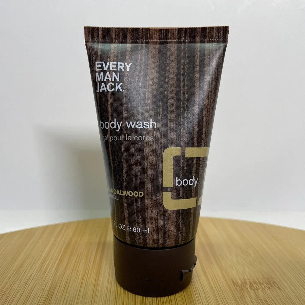 Every Man Jack Body Wash Sandalwood 2 oz Moisturizing Essential Oil Travel Size